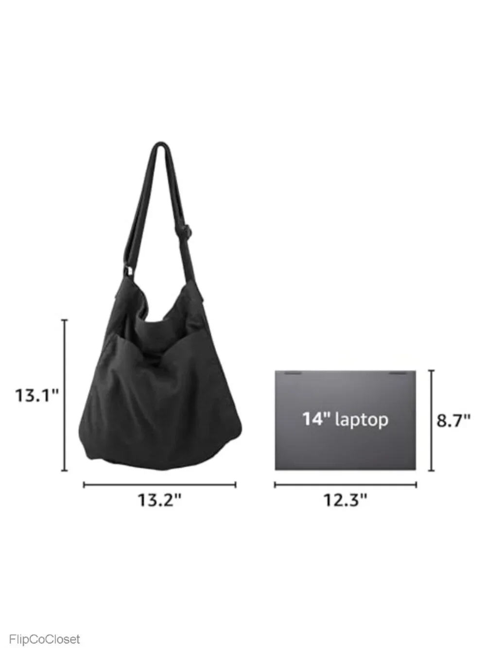Canvas Hobo Crossbody Shoulder Tote Bag Multi Pocket Casual Purse